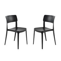 juego de 4 sillas de polipropileno negro cm 50x51 81h