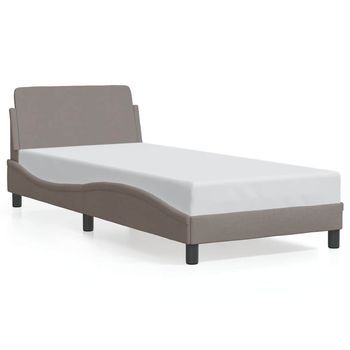 Estructura De Cama Con Cabecero Dover Tela Taupe 80x200cm Vidaxl