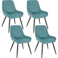 set 4 sillas de comedor sillas de terciopelo para relajarse ergonomicas con respaldo turco - verde - woltu