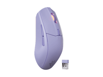 Ratón gaming - SteelSeries Rival 3 Wireless Gen 2, 2,4GHz / Bluetooth, 18000 ppp, Lavander