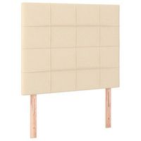 cabecero cama mueble de dormitorio con luces led tela 80 x 5 x 118128 cm crema m020002302