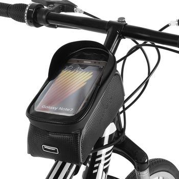 Wozinsky Bolsa para Cuadro de Bicicleta con Funda Ventana para Teléfono, Bolso de Transporte Impermeable
