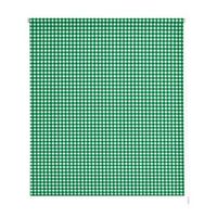 estoralis - estor enrollable translucido  estampado cocina  150 x 180 cm anchoalto tamano tela 147 x 175 cm  vichy-2 verde