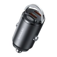 cargador de coche toocki tq-cc34b de 45w y 2 puertos usb pd con anillo extraible para carga rapida dual tipo c para ipho