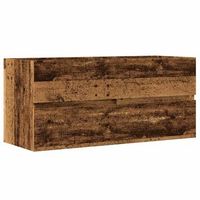 mueble de almacenaje  armario para lavabo madera ingenieria envejecida 100x385x45 cm