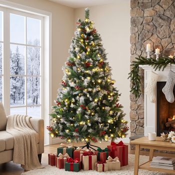 Árbol De Navidad De Pvc Acero Homcom 210 Cm - Verde