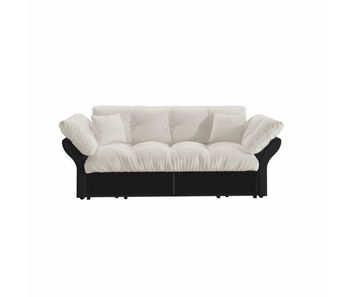 Sofá cama extensible queen size 190 cm - convertible 3 en 1 con capitoné y 2 cojines, sofá cama multifuncional de terciopelo para 2 plazas - beige