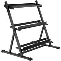 sportnow soporte para mancuernas de 3 niveles carga 200 kg 88x66x88 cm negro
