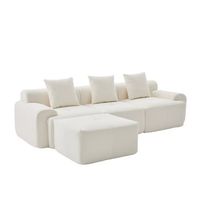 sofa modular 3 plazas chenilla texturizada viscoelastica urban meuble 97x100x68 cm - beige