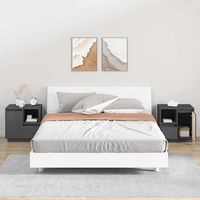 mesitas de noche 2 uds madera maciza pino gris 50x34x50 cm vidaxl