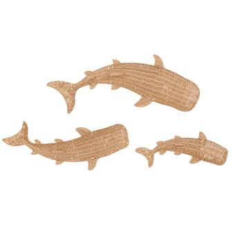 Decoraciones de pared de tiburones de papel trenzado (x3), 47x99 cm