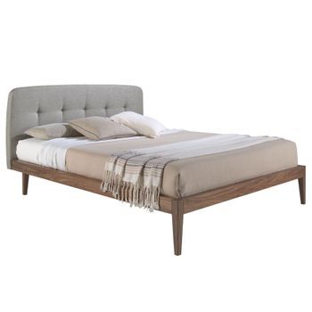 Cama Capitoné Tela Color Gris Angel Cerdá 7177 172x217x98