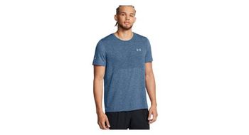 Maillot de manga corta under armour seamless stride azul hombre