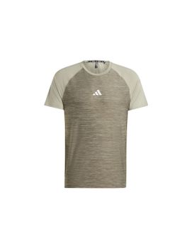Camiseta de Fitness Gym+ 3 Bandas Hombre Marrón