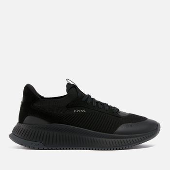 BOSS Men's Jonah Runn Mesh and Faux Leather Trainers - UK 8