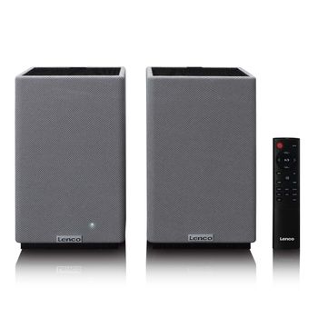 Lenco Librería estéreo Hi-Fi Altavoz con Bluetooth 5.3-2x40W RMS - Amplificador Clase D - Tecnología DSP - RCA - Entrada óptica - USB - Mando a Distancia