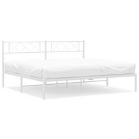 cama matrimonial  cama para adulto  estructura cama sin colchon con cabecero metal blanco 180x200cm