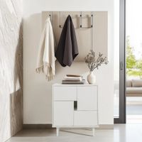 comoda con aspecto de madera blanco