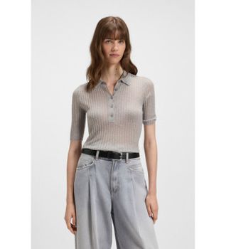 BOSS para mujer. 50543977 Camiseta Fugano gris (M), Casual, Algodón, Manga corta