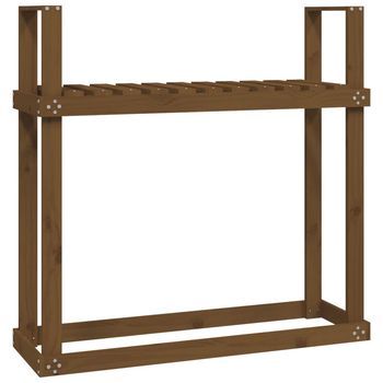 Leñero De Madera Maciza Pino Marrón Miel 110x35x108,5 Cm Vidaxl