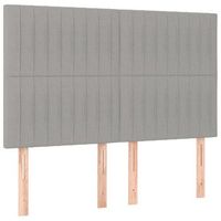 cabecero cama mueble de dormitorio con luces led tela claro 144 x 5 x 118128 cm gris m020002323