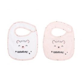Set de 2 baberos rizo+velour Bear with me Rosa