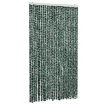 Cortina Antimoscas Chenilla Verde Y Blanco 118x220 Cm Vidaxl