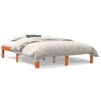 estructura de cama sin colchon madera maciza marron 135x190 cm vidaxl