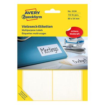 Avery Zweckform 3330 Etiquetas multifuncionales 80 x 54 mm blancas (112 etiquetas)