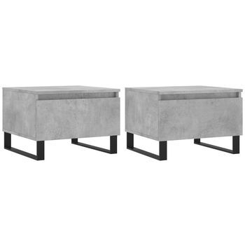 Mesa De Centro 50x46x35 Cm Madera Y Metal Trabajados - Gris