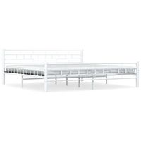 estructura de cama de metal blanco 200x200 cm