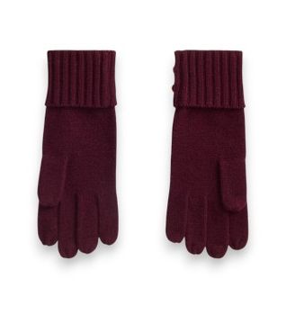 Lauren Ralph Lauren para mujer. 454P04468004 Guantes de punto con botones de escudo
granate (OSFA), Casual, Lana