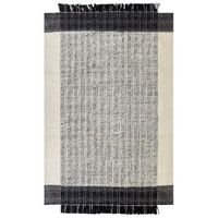 alfombra de lana blanco crema negro 140 x 200 cm algodon hecho a mano borlas ketenli