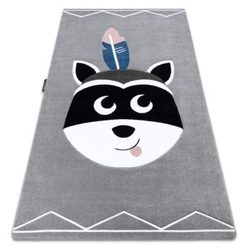 Alfombra Petit Raccoon Mukki Mapache Gris 140x190 Cm