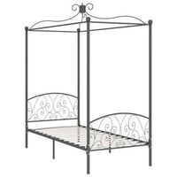 cama individual  cama para adulto  estructura cama con dosel sin colchon metal gris 90x200 cm