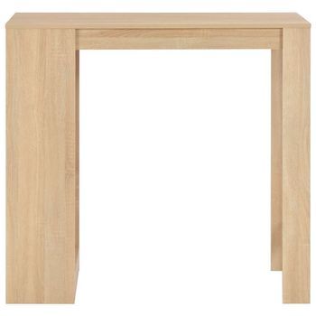 Mesa Alta De Cocina - Mesa De Comedor Con Estantería Color Roble 110x50x103 Cm