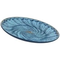 bandeja decorativa de madera azul 40x40x4h cm