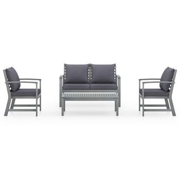 Conjunto Muebles De Jardín 4 Uds | Mesa Y Sillas Y Cojines Madera Acacia Maciza