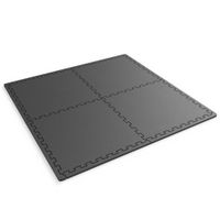 aktive sports - esterilla para fitness 122x122 cm suelo gimnasio espuma alfombra puzzle 4 piezas 60x60 cm 1 cm de grosor color negro deportes spinning uso exterior e interior
