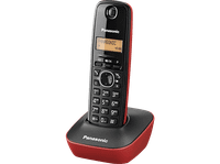telefono - panasonic kx-tg 1611 spr rojo con identificador de llamadas