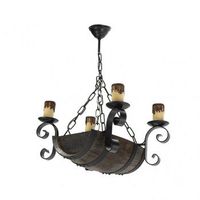 fabrilamp lampara 4xe27 barril negro marron regx42x32 cm