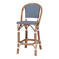 taburete alto de ratan  - azul - 110x48x58