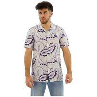 superdry camisa manga corta chemise imprimee en lin a col ouvert para hombre