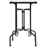 mesa auxiliar  mesita auxiliar  mesa de cafe de mosaico ceramica azul y blanco