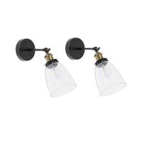 lamparas de pared apliques de metal de vidrio negro ajustable industrial lovat