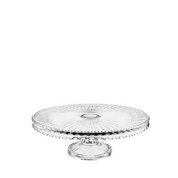 Plato para tarta en pie de vidrio modelo pequeño 32x32x12cm