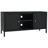 mueble para el televisor acero y vidrio negro 105x35x52 cm vidaxl