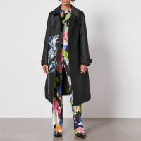 stine goya wessi floral-jacquard and twill coat - xs