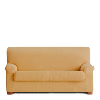 Funda De Sofá 2 Plazas Elástica Premium Con Funda Cojín Aparte E Incluída Muy Suave Mostaza 140 - 170 Cm