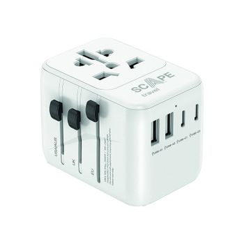 Adaptador Universal Scape Travel 651 2 USB-C 2 USB-A Multienchufe Internacional 2500W